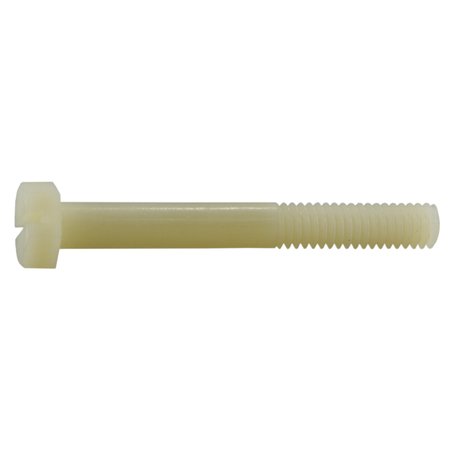 Midwest Fastener 5/16"-18 x 2-1/2 in Slotted Hex Machine Screw, Plain Nylon, 8 PK 69921